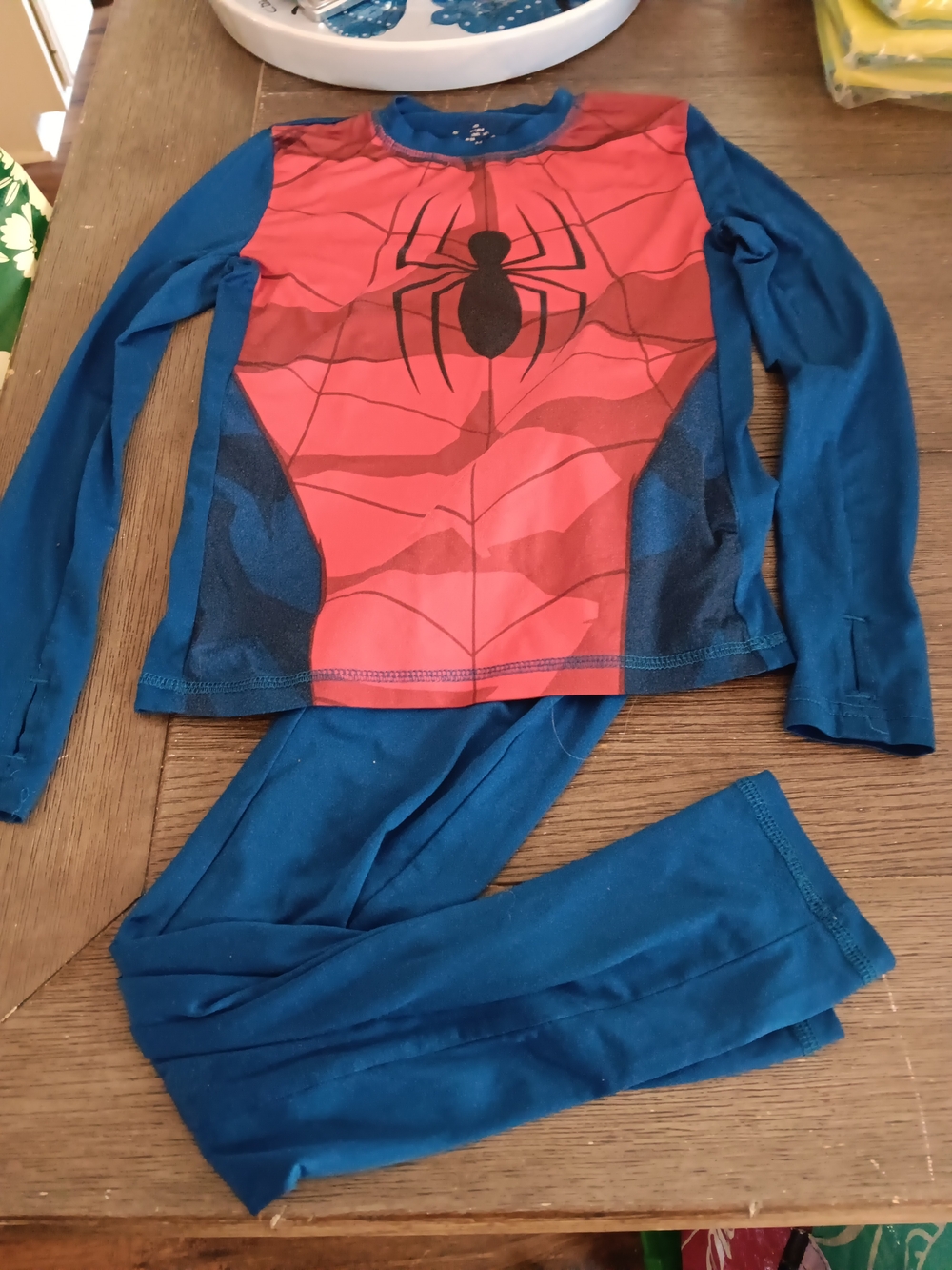 Boys Size Medium Blue and Red Spiderman Kids Pajama Top and Pants